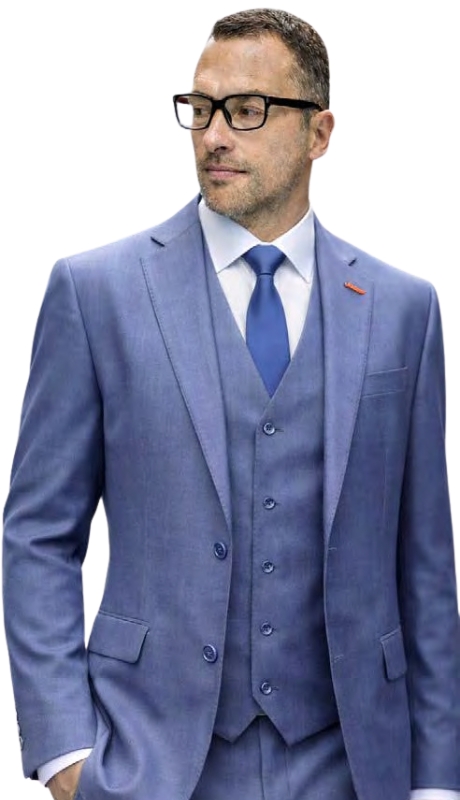 Statement RICARDO-STEEL BLUE-3PC Mens Suit