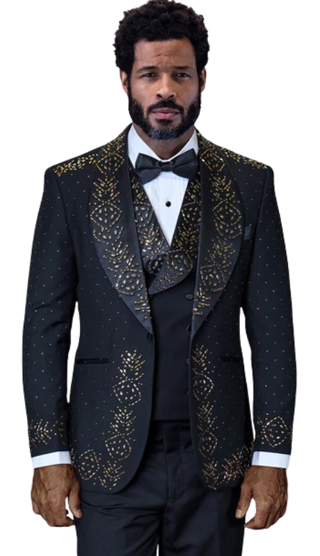 Statement ROBERTO-BLACK-GOLD Mens Tuxedo