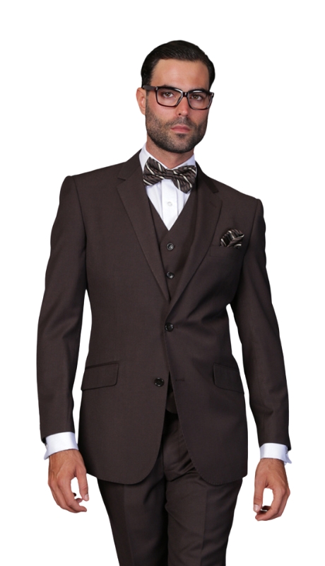 Statement STZV-1OO-BROWN-3PC Mens Suit
