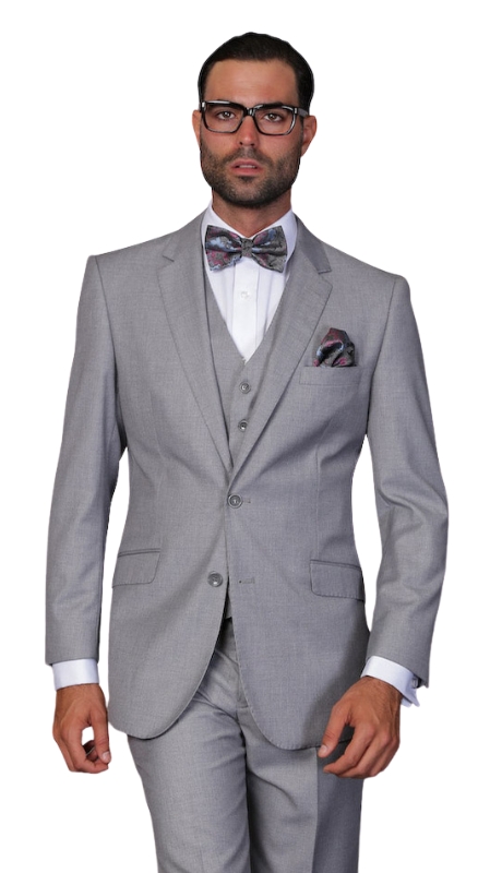 Statement STZV-1OO- GREY-3PC Mens Suit