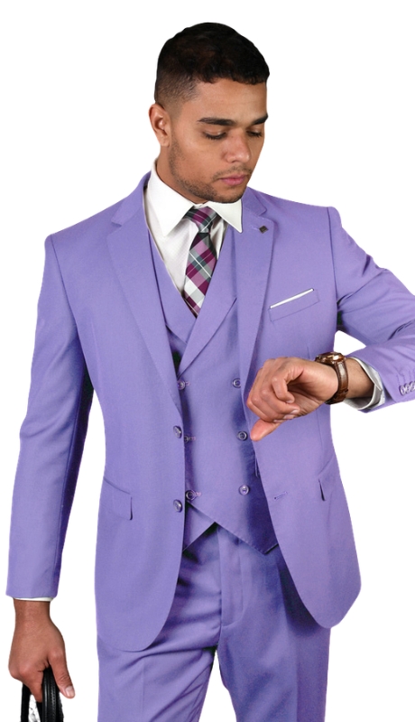Statement STZV-100-LAVENDER-3PC Mens Suit