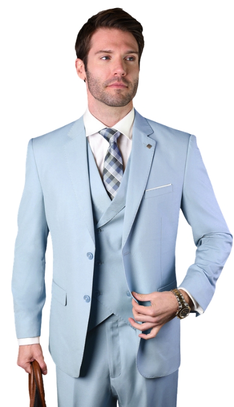 Statement STZV-1OO-POWDER-3PC Mens Suit