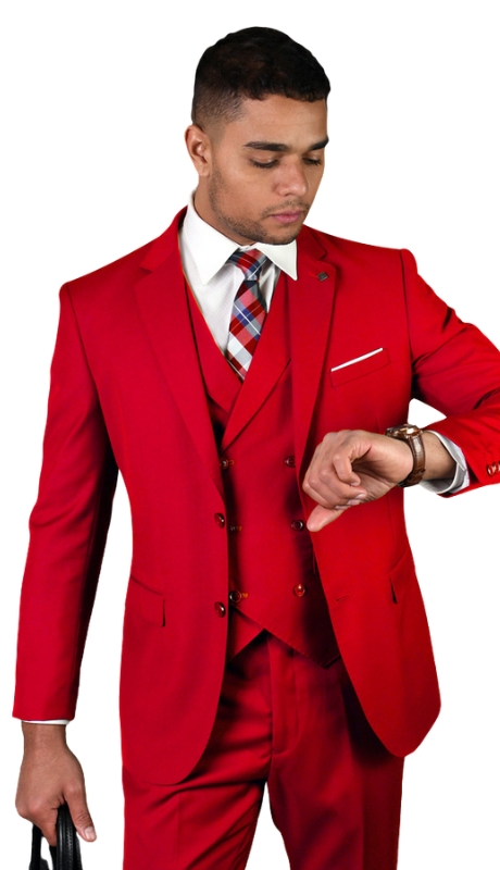 Statement STZV-100-RED-3PC Mens Suit