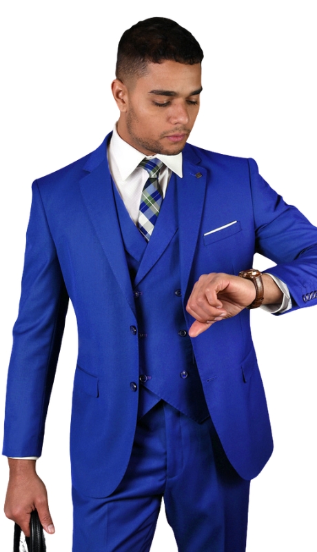 Statement STZV-100-ROYAL-3PC Mens Suit