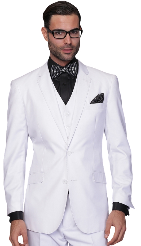 Statement STZV-100- WHITE-3PC Mens Suit