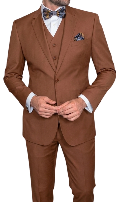 Statement STZV-1OO-COPPER-3PC Mens Suit