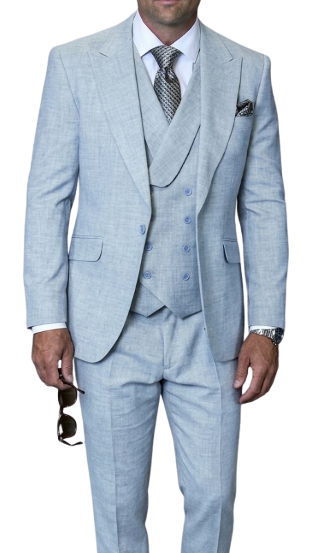 Statement TERRY-BLUE-3PC Mens Suit