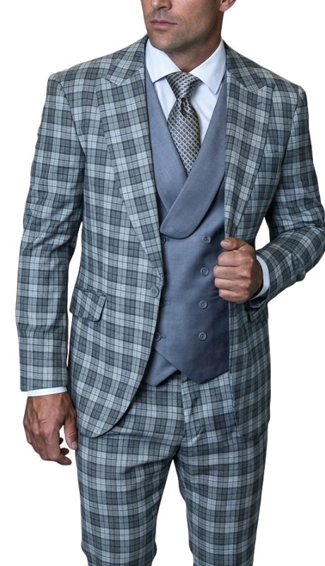 Statement TERRY-CHARCOAL-3PC Mens Suit