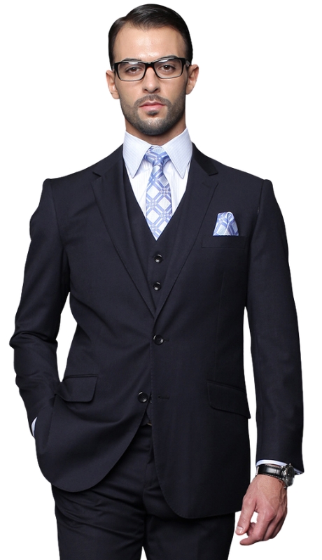 Statement TZ-100-NAVY-3PC Mens Suit