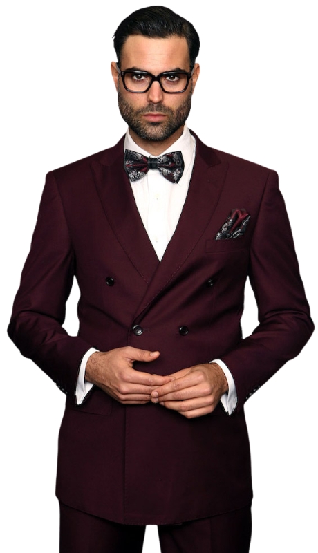 Statement TZD-100-BURGUNDY Mens Suit