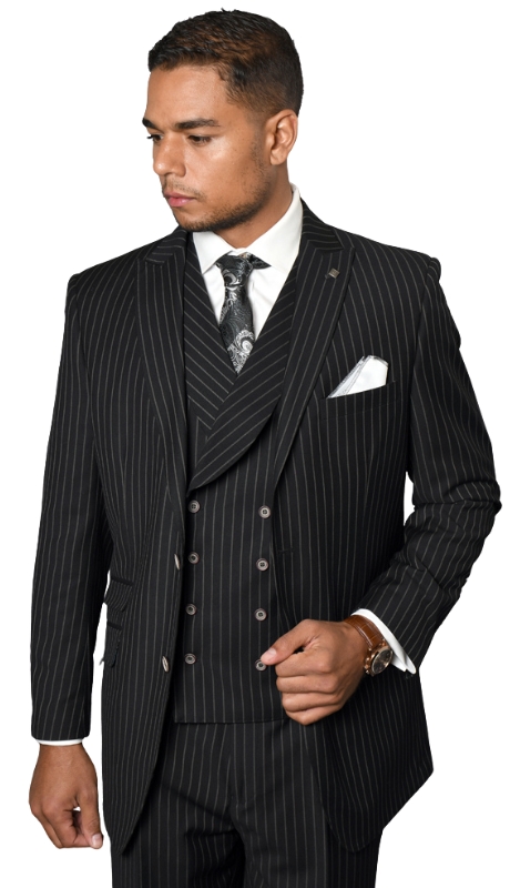 Statement ZARELLI-BLACK-3PC  Mens Suit