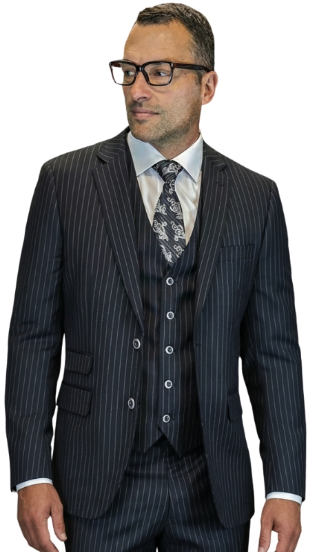 Statement ZARGO- BLACK-3PC Mens Suit