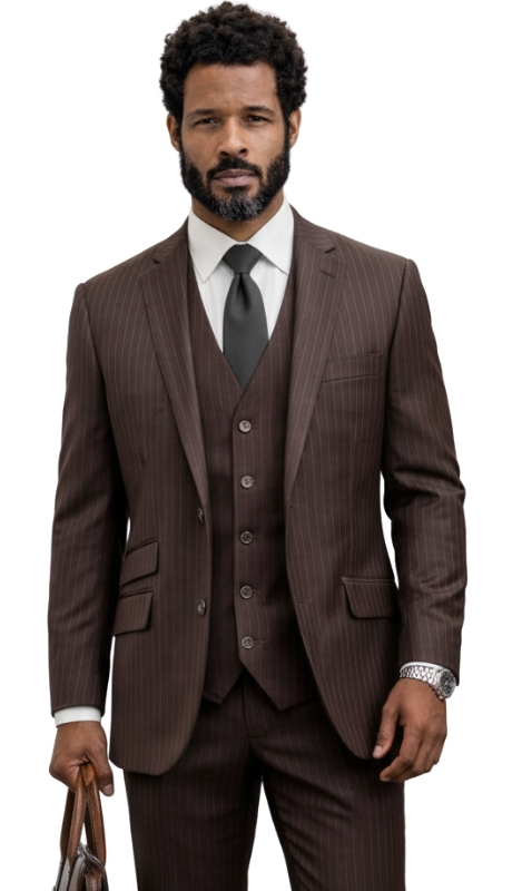 Statement ZARGO-BROWN-3PC Mens Suit