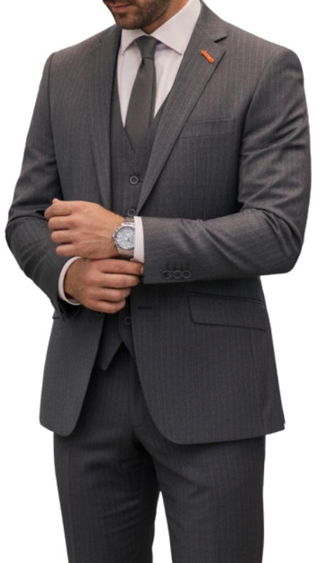 Statement ZARGO- GREY-3PC Mens Suit
