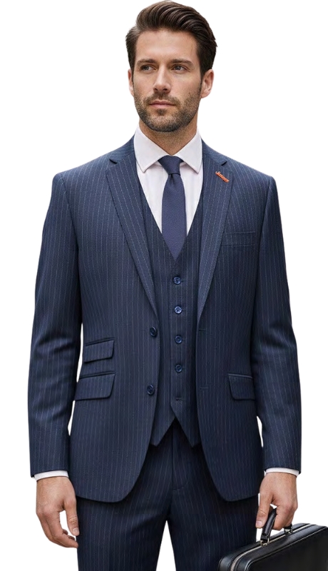 Statement ZARGO-NAVY-3PC Mens Suit