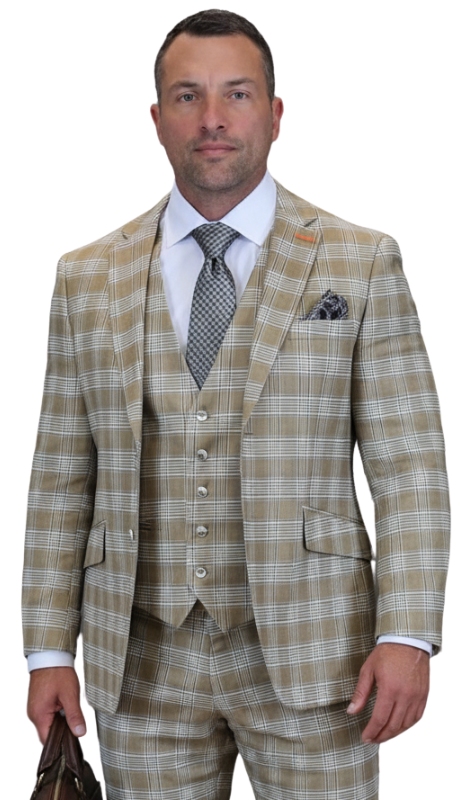 Statement ZILONI-1-TAN-3PC Mens Suit