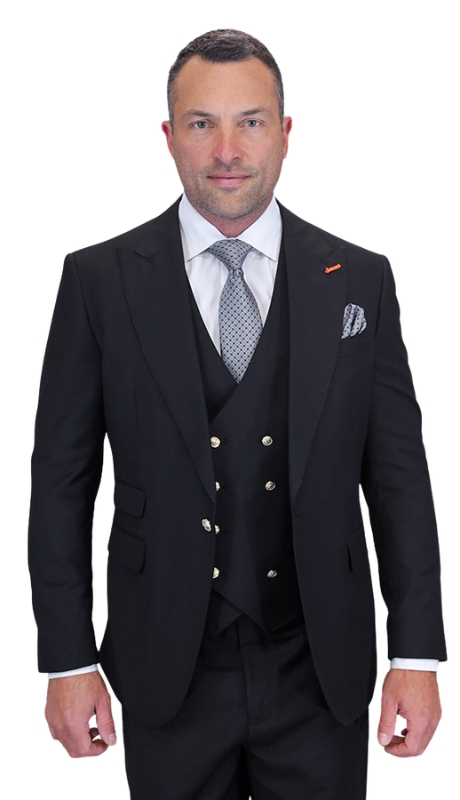 Statement AMIRI-BLACK-3PC Mens Suit