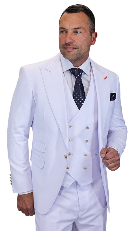 Statement AMIRI-WHITE-3PC Mens Suit