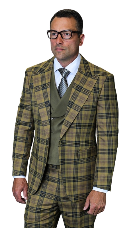 Statement ANCONA-BRONZE-3PC Mens Suit