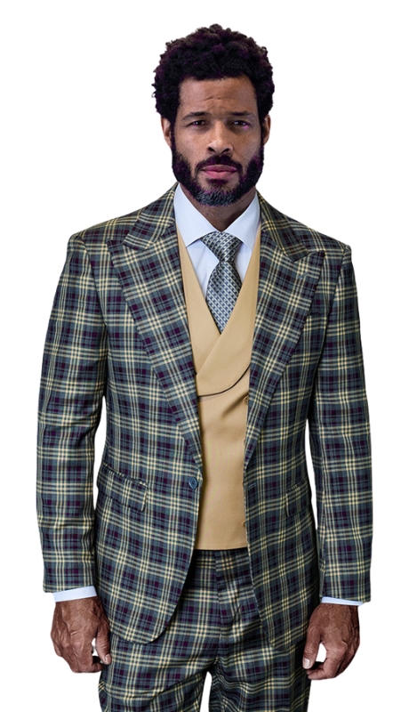 Statement ANCONA-EGGPLANT-3PC Mens Suit