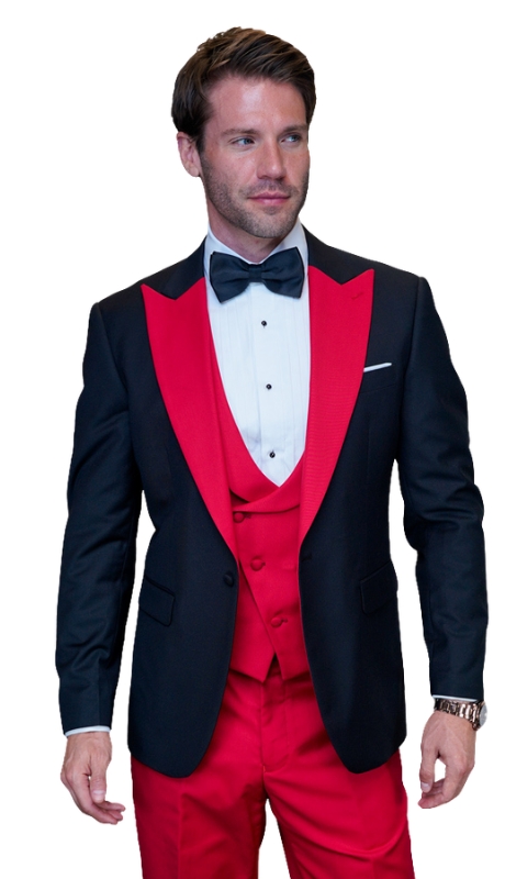Statement ARYA-RED-3PC Mens Suit