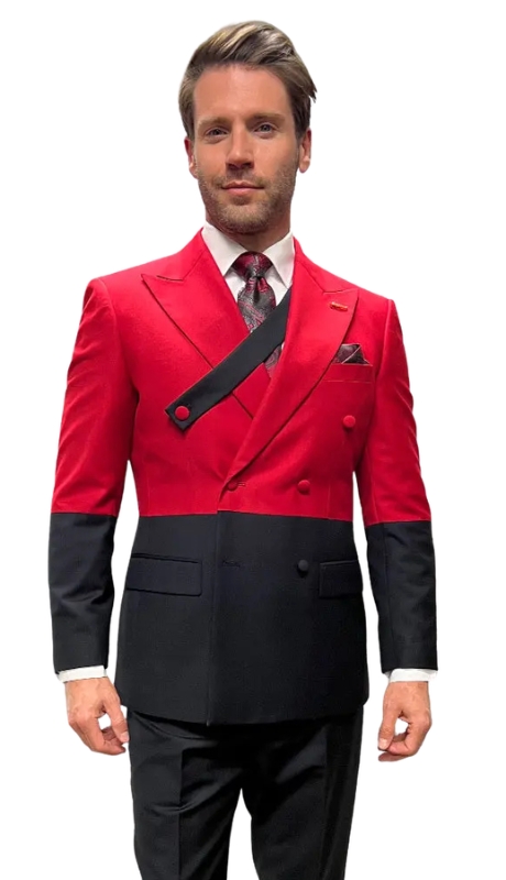 Statement AZURA-BLACK-RED Mens Suit