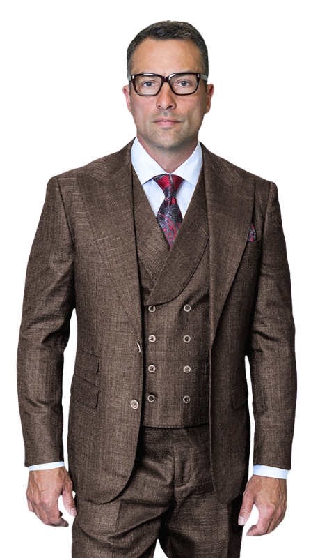 Statement BACENO-BROWN-3PC Mens Suit