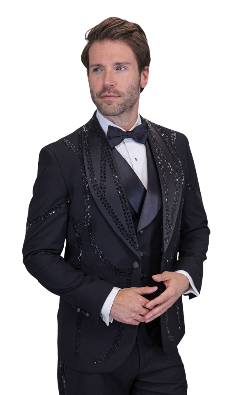 Statement CHIC-BLACK-3PC Mens Tuxedo