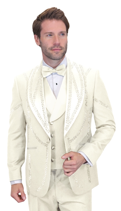 Statement CHIC-OFF WHITE-3PC Mens Tuxedo