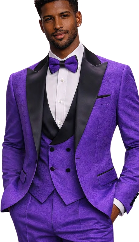 Statement COSMO-PURPLE-3PC Mens Tuxedo