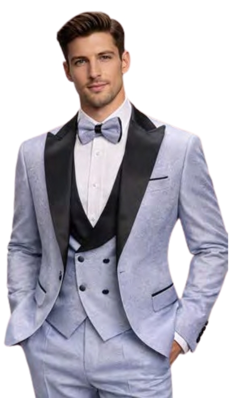 Statement COSMO-SILVER-3PC Mens Tuxedo