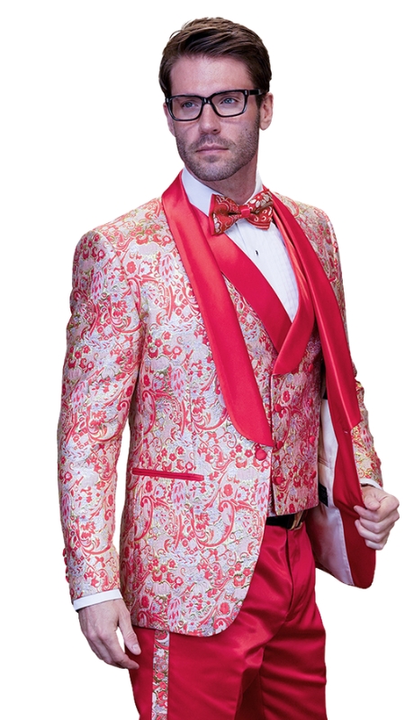 Statement DELANO-2-CORAL-3PC  Mens Tuxedo