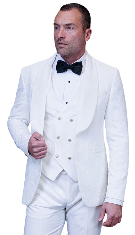 Statement EMPORIO-WHITE-3PC Mens Suit