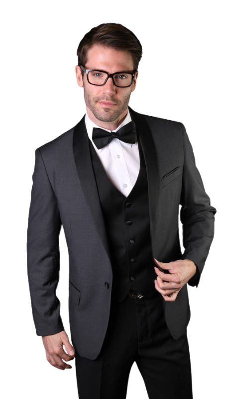 Statement ENCORE-CHARCOAL-3PC Mens Suit Statement ENCORE-CHARCOAL-3PC Mens Suit