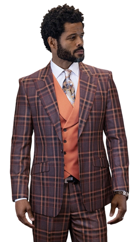 Statement FIRENZE-COPPER-3PC Mens Suit