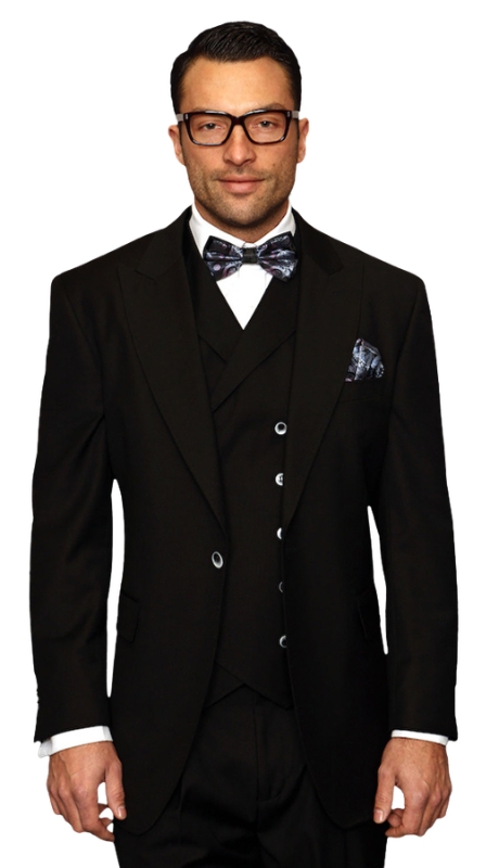 Statement FLORENCE-BLACK-3PC  Mens Suit