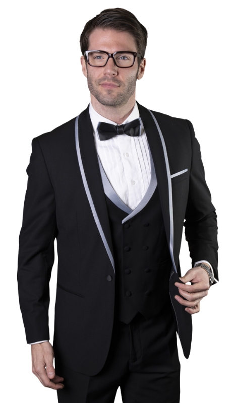 Statement GENOVA-2 BLACK-GREY Mens Suit 