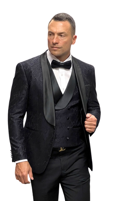 Statement GRAMMY-BLACK-3PC Mens Tuxedo