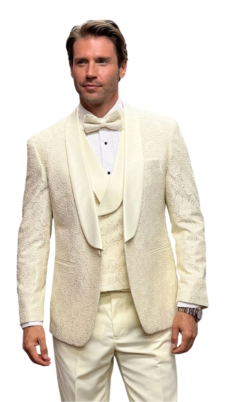 Statement GRAMMY-OFF WHITE-3PC Mens Tuxedo