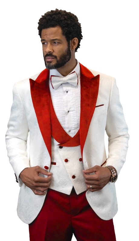 Statement HILTON-RED-3PC Mens Tuxedo