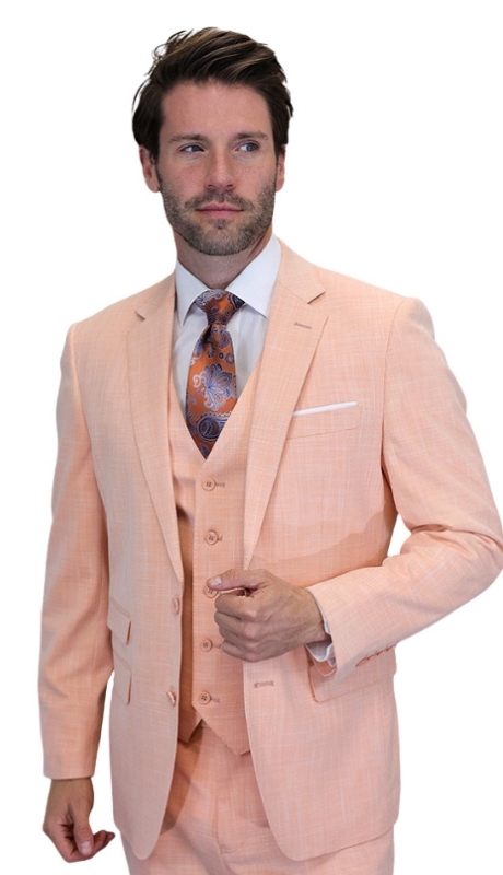 Statement LARZO-PEACH-3PC Mens Suit