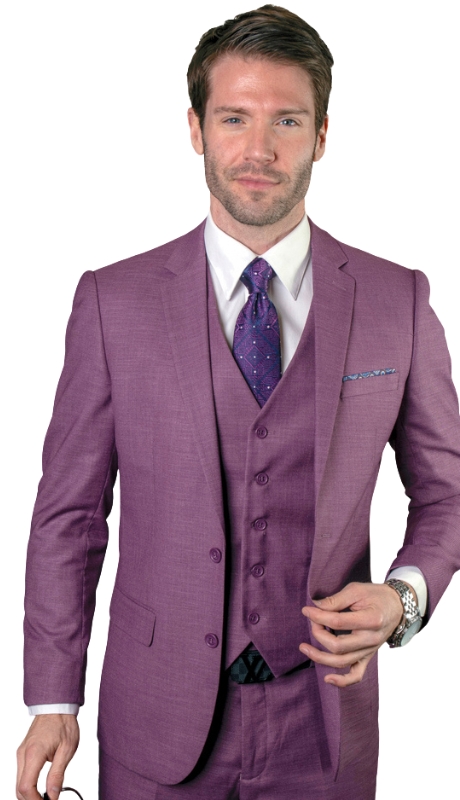 Statement LAZARO-MAUVE-3PC Mens Suit
