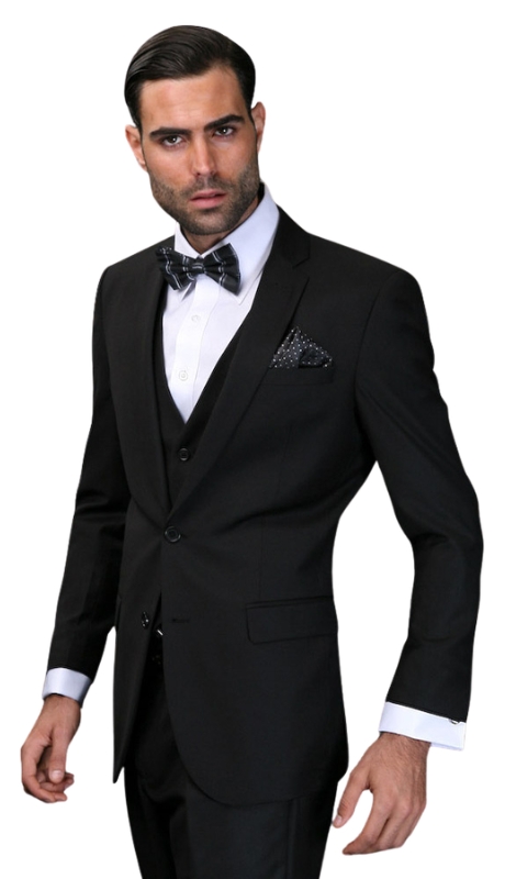 Statement LORENZO- BLACK-3PC Mens Suit