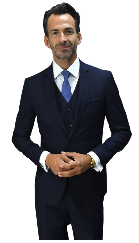 Statement LORENZO- NAVY-3PC Mens Suit