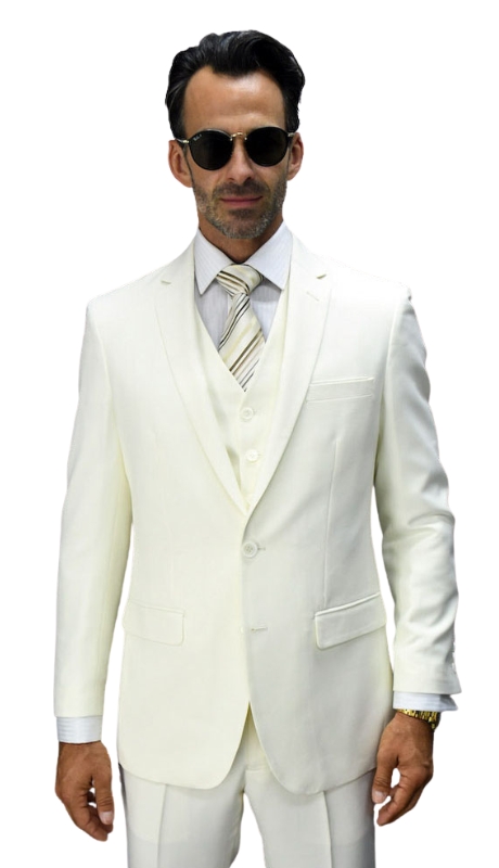 Statement LORENZO- OFF-WHITE-3PC Mens Suit