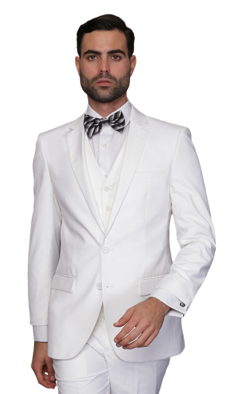 Statement LORENZO- WHITE-3PC Mens Suit