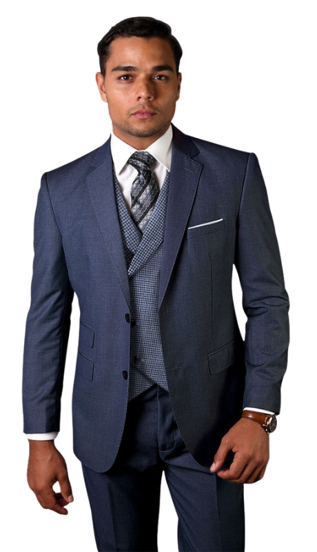 Statement MARCO-INDIGO-3PC Mens Suit