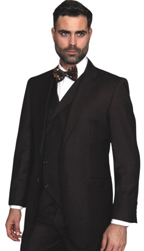 Statement MESSINA- BROWN-3PC Mens Suit