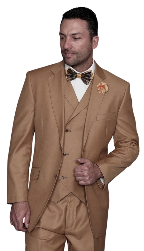 Statement MESSINA-CARAMEL-3PC Mens Suit