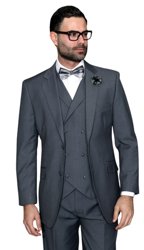 Statement MESSINA-CHARCOAL-3PC Mens Suit